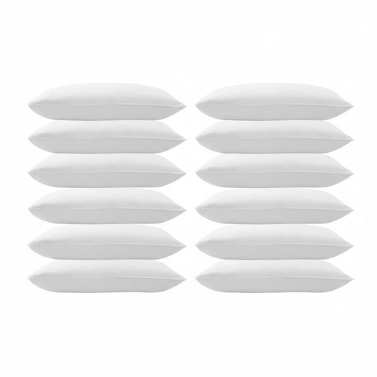 White Fiber Pillow Pack of 6 – Ultra Soft Ball Fiber Pillows for Home & Hotel Use