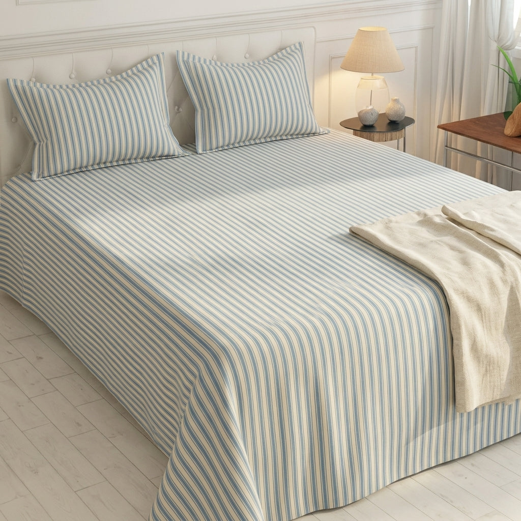 Heritage Stripe Bedsheet Set | Soft Printed Bedding