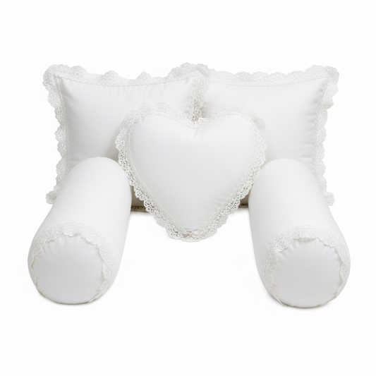 Bridal Cushion Filling Set – 5 Pieces (2 Cushions, 2 Neck Rolls, 1 Heart Cushion)