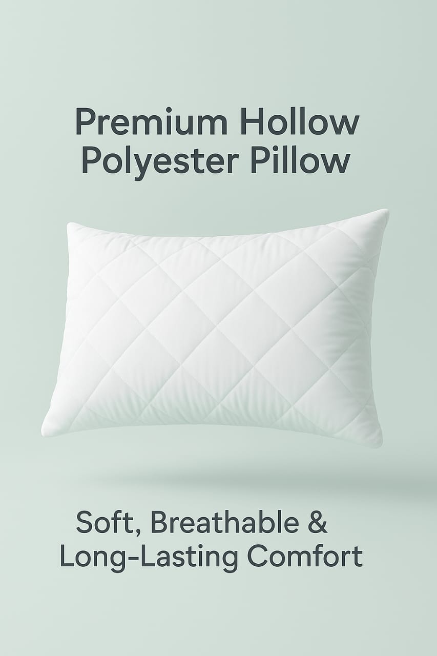 Premium Hollow Polyester Pillow - Soft, Breathable & Long-Lasting Comfort