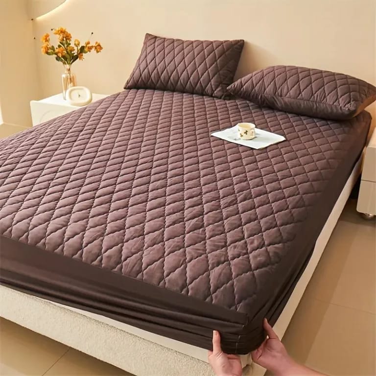 Premium Waterproof Mattress Protector| Geometric | Quilted Fitted Mattress Cover with Elastic | King, Queen & Single