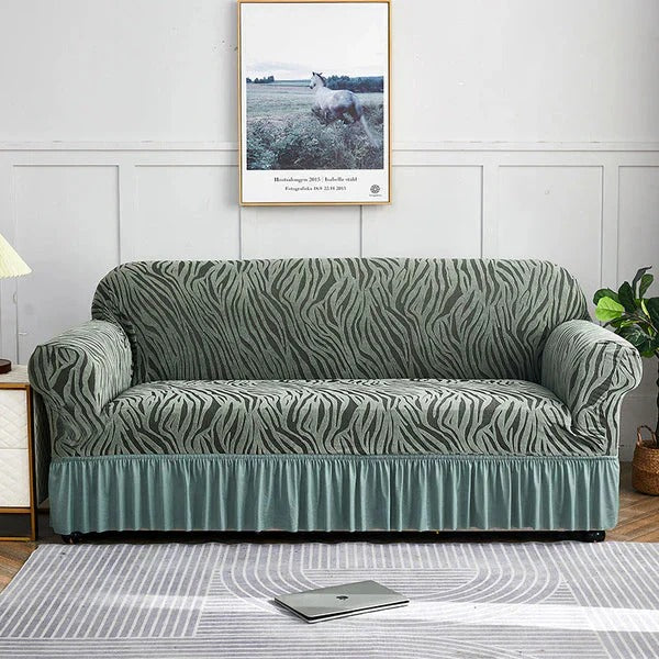 Zebra Stretch Sofa Cover – Premium Elastic Slipcover for 5 Seater Sofa