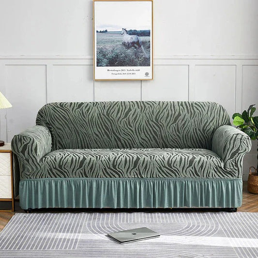 Zebra Stretch Sofa Cover – Premium Elastic Slipcover for 5 Seater Sofa