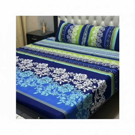 Bedsheet Set | Soft Printed Bedding | Navy Blue Vintage Floral