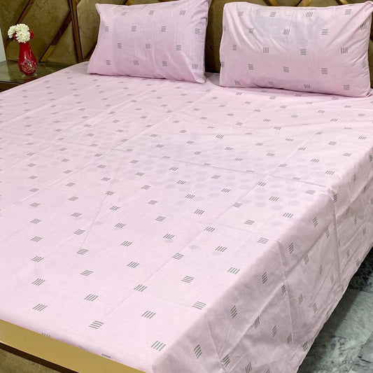 Bedsheet Set | Soft Printed Bedding | Baby Pink Heart Print