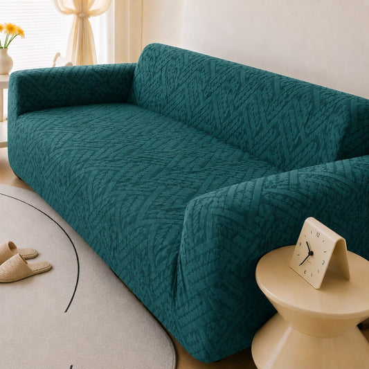 Custom 5 Seater & 7 Seater Stretch Sofa Cover – Teal Green Elastic Sofa Protector