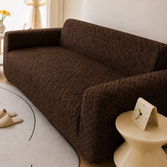 Custom 5 Seater & 7 Seater Stretch Sofa Cover – Chocolate Brown Elastic Sofa Protector