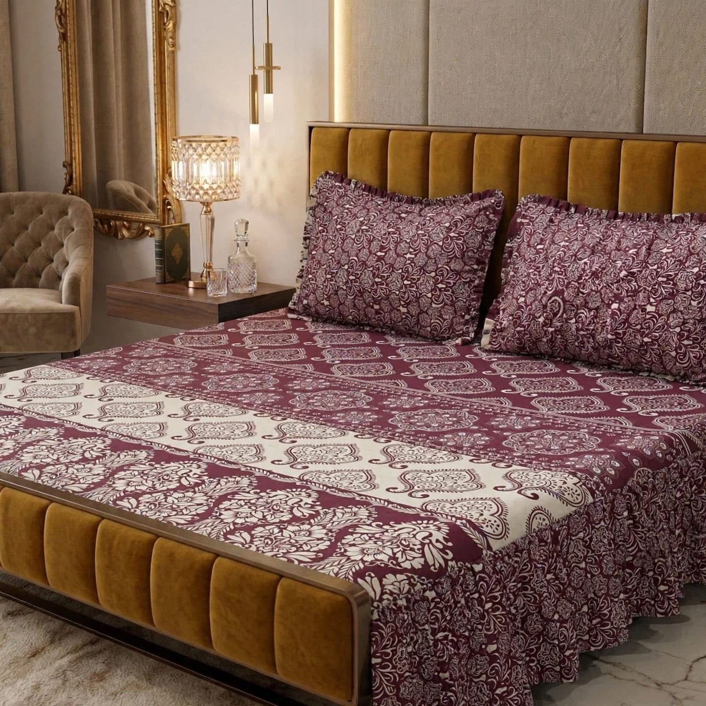 Luxury Patterened Bedsheet Set – Soft, Breathable & Premium Bedding