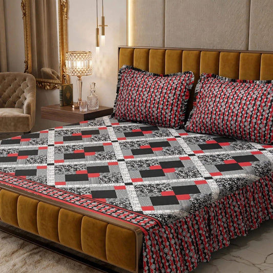 Luxury Geometric Bedsheet Set – Soft, Breathable & Premium Bedding