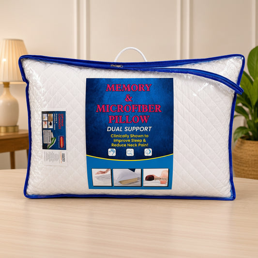 Memory & Microfiber Pillow – Dual Support Orthopedic Sleeping Pillow