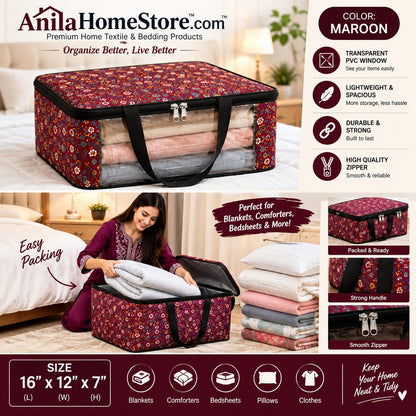 Multi-Purpose Travel & Storage Bag – Spacious Waterproof Organizer for Clothes, Blankets & Bedding