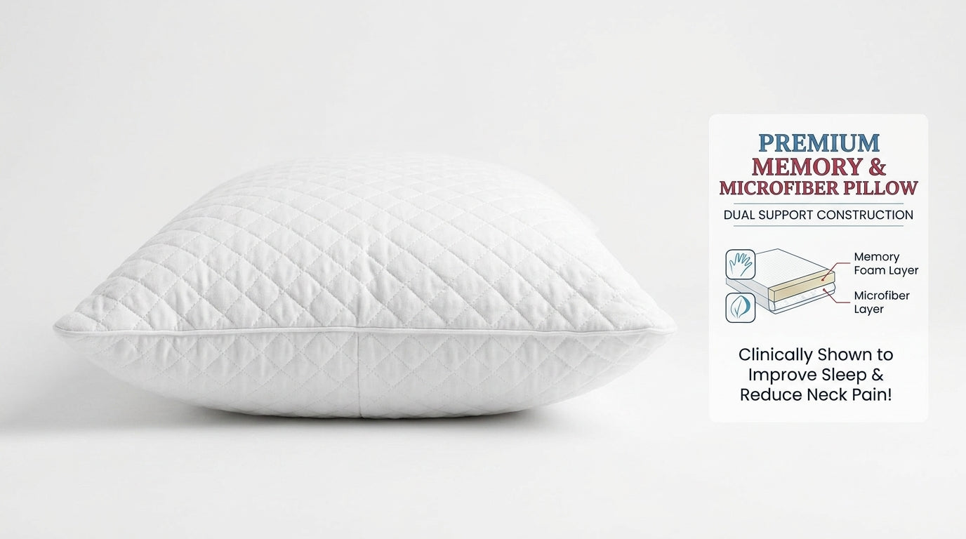 Memory & Microfiber Pillow – Dual Support Orthopedic Sleeping Pillow