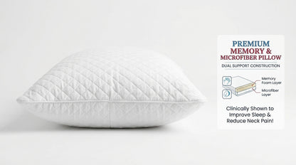 Memory & Microfiber Pillow – Dual Support Orthopedic Sleeping Pillow