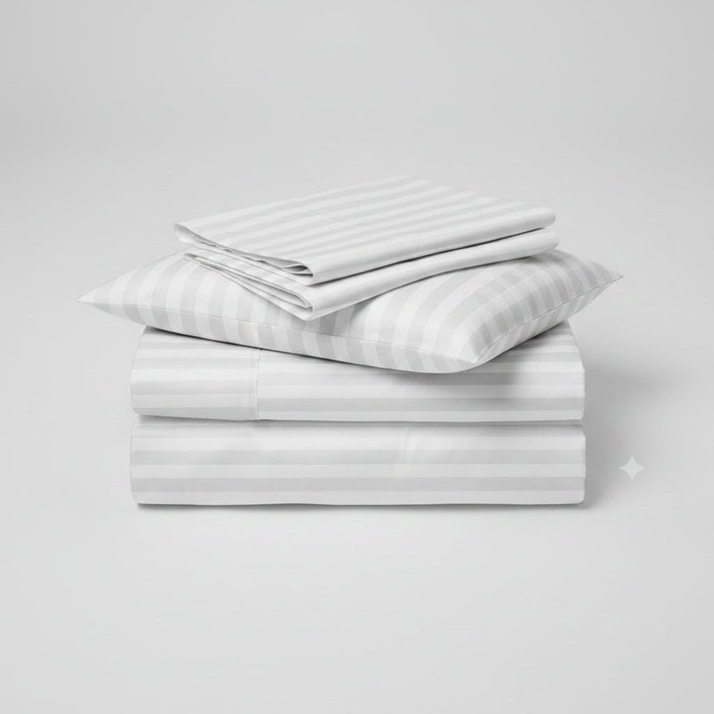 Silky Satin Striped Cotton Bedsheets