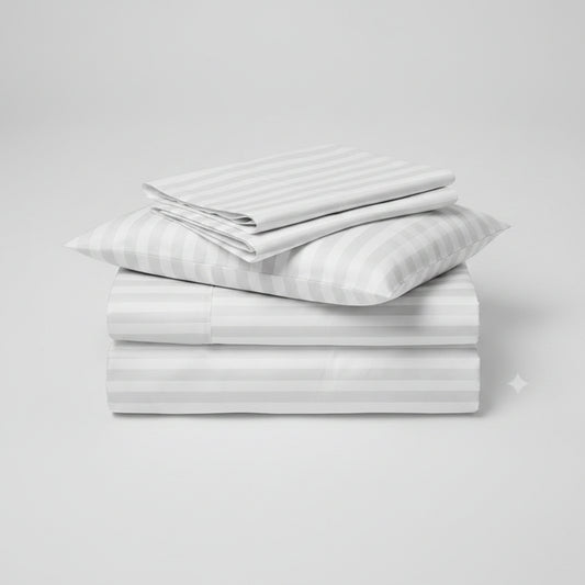 Silky Satin Striped Cotton Bedsheets