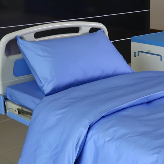 Premium Light Blue Hospital Bed Sheet Set with Pillow| Soft Medical Bedding for Hospitals, Clinics & Nursing Homes