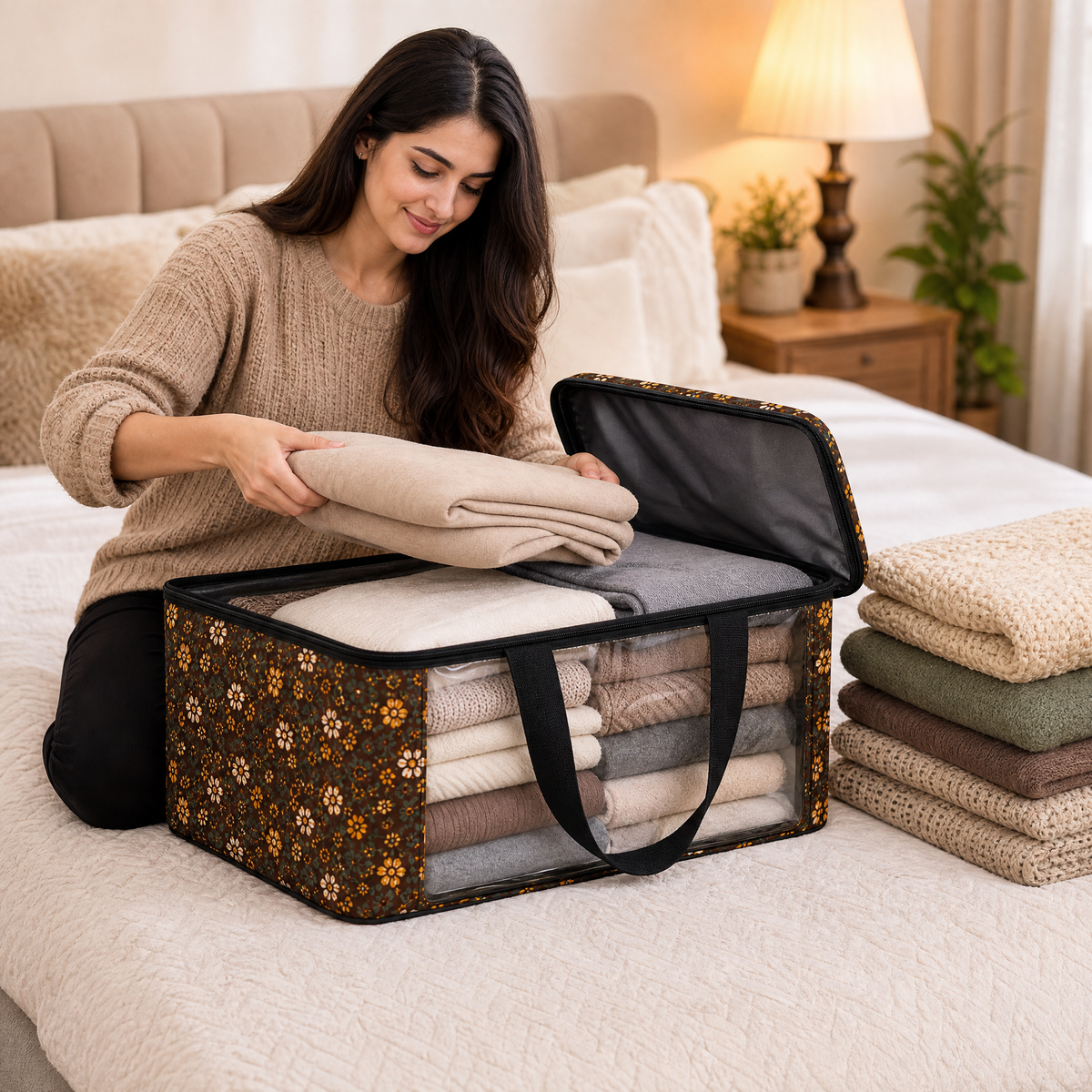 Multi-Purpose Travel & Storage Bag – Spacious Waterproof Organizer for Clothes, Blankets & Bedding