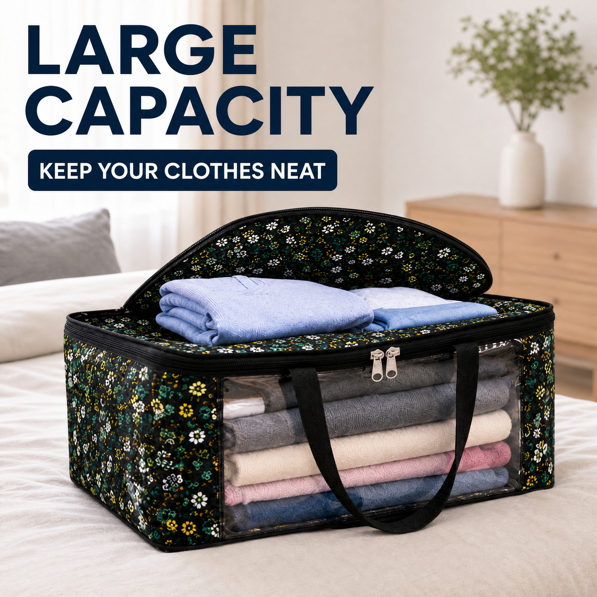 Multi-Purpose Travel & Storage Bag – Spacious Waterproof Organizer for Clothes, Blankets & Bedding